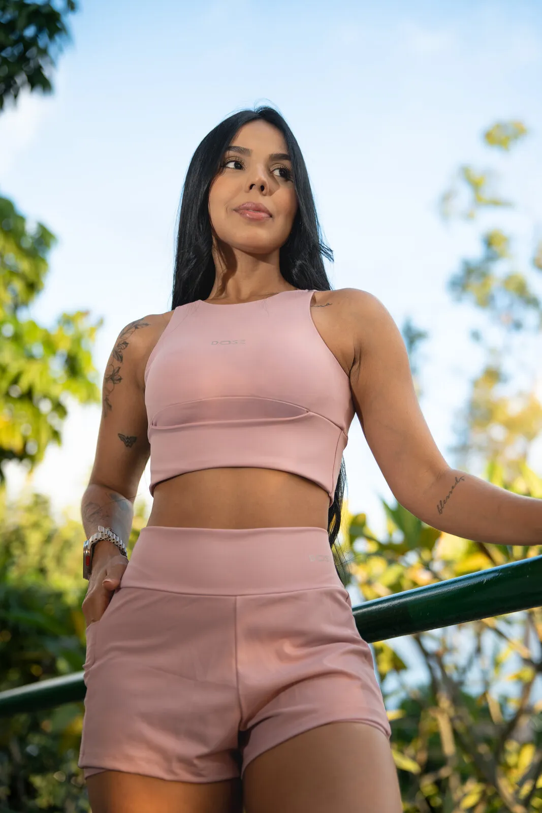 Conjunto Dose Run — Rosa Queimado